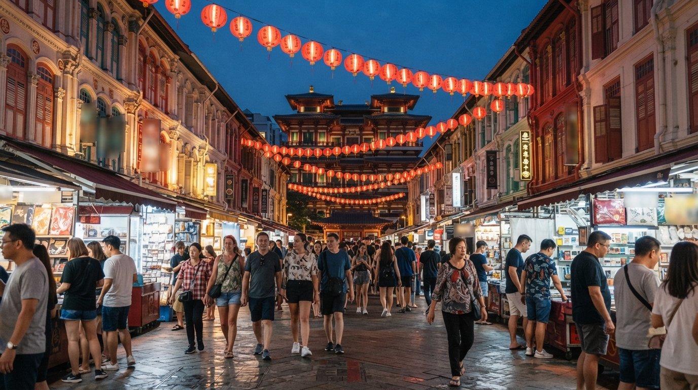 Chinatown, Singapore: hawker smoke, temple bells and shophouse nights